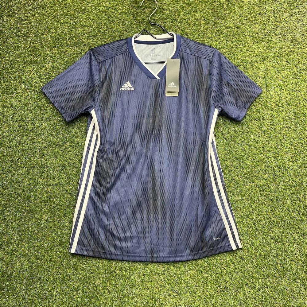 Adidas Tiro 19 Competitive Training Jersey Womens Medium Blue Black Fade NWT